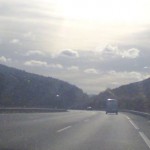 motorway with mountains